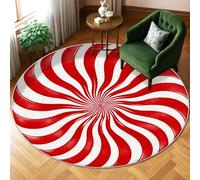 Tappeto a vortice, tappeto natalizio rosso bianco natalizio rosso con retro antiscivolo, resistente allo sbiadimento, tappeto estetico per la casa, per soggiorno, camera da letto, corridoio, ufficio