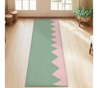 Tappeto a zigzag, moderno, contemporaneo, geometrico, astratto, nessuno, verde menta, a pelo basso, rettangolare, tappeto per pavimento, bordatura per cucina, ingresso, comodino, porta, corridoio