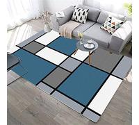 Tappeto Addensare Tappeto a Pelo Corto Blu Moderno Morbido Grande Tappeto per Interni Esterni, Antiscivolo Lavabile Carpet Tappeto Lmitazione Cashmere per Salotto Camera da Letto 80x150cm