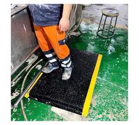 Tappeto Antifatiga Tappetini anti-fatica industriali impermeabili, extra lunghi 50 100 150 200 250 300 350 400 cm, tappetino ergonomico per scrivania con bordi gialli, tappetino(T 2.5cm/1",60x110"/150