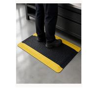 Tappeto antifatigue industriale, 2cm spessore, antistatico, antiscivolo | Allevia dolore da posizione eretta, adatto officina, magazzino, postazione di lavoro(Black-Yellow,50x60cm)