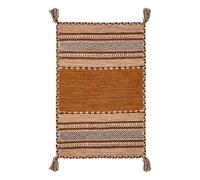 Tappeto ANTIQUE-KILIM cuoio tessuto a mano in cotone e ciniglia cm.60x90