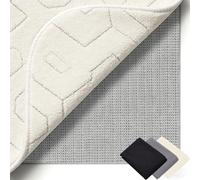 Tappeto Antiscivolo 90 x 125 cm Riutilizzabile, Inodore, Tagliabile, Lavabile e Personalizzabile Nelle Dimensioni, Sottotappeto Antiscivolo per Tappeti Perr Moquette, grigio marrone