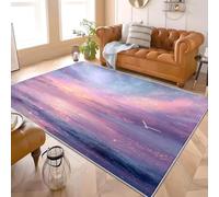 Tappeto Antiscivolo a Pelo Corto 60x90 cm Mare Da Sogno E Cielo Stellato Morbido e Lavabile in Lavatrice e Idrorepellente Rosa Tappeto per Soggiorno, Camera da Letto e Corridoio
