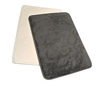 Tappeto antiscivolo in memory foam, ideale come asciugamano da bagno o da letto, spesso, morbido e assorbente, ad asciugatura rapida, 60 x 45 cm, grigio antracite, Secure Soft