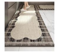 Tappeto Antiscivolo Kitchen Floor Mat Waterproof Oil-proof Carpet Pvc Leather Non-slip Foot Mats Long Rug Grey Minimalism Style Home Decoration Rugs(Color09,1pc 50x160cm)
