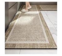 Tappeto Antiscivolo Kitchen Floor Mat Waterproof Oil-proof Carpet Pvc Leather Non-slip Foot Mats Long Rug Grey Minimalism Style Home Decoration Rugs(Color12,1pc 100x150cm)