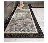 Tappeto Antiscivolo Kitchen Floor Mat Waterproof Oil-proof Carpet Pvc Leather Non-slip Foot Mats Long Rug Grey Minimalism Style Home Decoration Rugs(Color11,1pc 58x180cm)