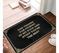 Tappeto antiscivolo per esterni e patio, con scritta "Dad Thanks For Picking Up My Poop and Stuff-you're the best", per interni, grande tappetino di benvenuto per porta d'ingresso/area - natura e