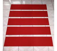 Tappeto antiscivolo per scale, 13 pezzi, rosso, per gradini in legno, tappetini sicuri per famiglie e anziani, protezione per pavimenti interni