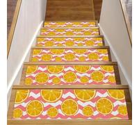 Tappeto antiscivolo per scale, 20,3 x 76,2 cm, 15 pezzi, tappeto di sicurezza per scale, strisce arancioni, zig zag, strisce a zig-zag, autoadesivo, per interni, per bambini, anziani e animali
