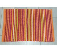 ✔ Tappeto Arancio Cotone 100% Reversibile 70x120cm Bagno, Lavanderia, Cucina