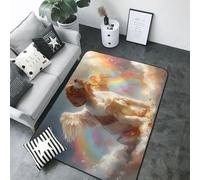 Tappeto arcobaleno con cocker spaniel inglese, decorazione per soggiorno, antiscivolo, lavabile, 203 x 147 cm, tappeto per interni, camera da letto e soggiorno, decorazione