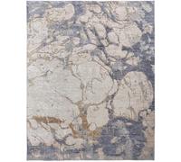 Tappeto Area Astratto Distressed Tan E Blu 4' X 6'