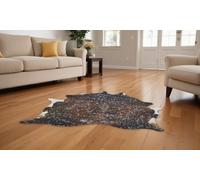 Tappeto Area In Pelle Di Mucca Con Stampa Animale Marrone E Argento 8' X 10'