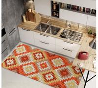 TAPPETO ARREDO CINIGLIA AVANA ROMBI TORTORA BIANCO ANTISCIVOLO