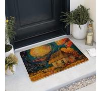 Tappeto artistico per casa di campagna, zerbino per porta in cielo stellato vibrante per ingresso esterno ed interno, decorazione stagionale, gomma antiscivolo, impermeabile, assorbente