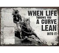 Tappeto Asciugapassi Classico Zerbino Entrata When Life Throws You A Curve Lean Into It Barrel Racing Indistruttibile Tappetini Per Bagno Interno Camera 40X60Cm