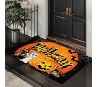 Tappeto Asciugapassi Halloween Spettrale Tappeti D'Ingresso Mummie Di Topo Tappeto Ingresso Casa Facile da Pulire Zerbino Ingresso Esterno per Balcone Giardino Terrazzo, 40 x 60 cm - Arancia