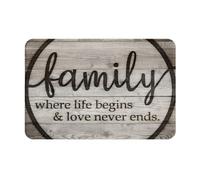 Tappeto Asciugapassi Moderno Zerbino Entrata Family Where Life Begins Love Never Ends Resistente Tappetino Porta Per Cortile Terrazzo Camera 40X60Cm