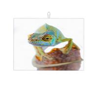 Tappeto asciugapiatti XL con ritratto di camaleonte, tappeto asciugapiatti per cucina, grande, 18 x 24 pollici