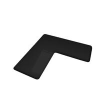 Tappeto assorbente da cucina a forma di L di grandi dimensioni - Tappetino antiscivolo in spugna spessa e morbida per l'assorbimento dell'olio e la resistenza allo sporco(Black,120cm x 120cm x 45cm)