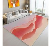 Tappeto Astratto Onde Colline Texture Tappeto per soggiorno in microfibra stampata, lavabile, a pelo corto 120 x 170 cm Tappeti decorativi antiscivolo per camere da letto e bambini Rosa
