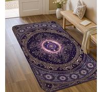 Tappeto Astrologia Celeste Mandala Mistico Area 3' X 5' | Grafico stellare celeste, accenti di luna crescente, decorazioni mistiche per la casa, ispirato all'astrologia