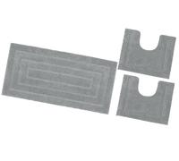 Tappeto bagno 100% cotone parure set 3 pezzi morbido soffice antiscivolo assorbe