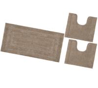 Tappeto bagno 100% cotone parure set 3 pezzi morbido soffice antiscivolo assorbe