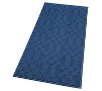 Tappeto Bagno 3D Morbido Assorbente Antiscivolo Lavabile Scendiletto Camera Set 3 Pezzi Blu