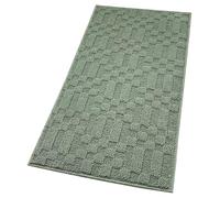 Tappeto Bagno 3D Morbido Assorbente Antiscivolo Lavabile Scendiletto Camera Set 3 Pezzi Verde