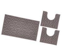 Tappeto Bagno 3D Parure Set 3 Pezzi Morbido Assorbente Antiscivolo Lavabile