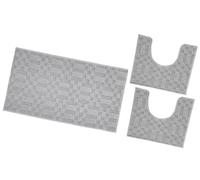 Tappeto Bagno 3D Parure Set 3 Pezzi Morbido Assorbente Antiscivolo Lavabile