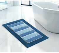 TAPPETO BAGNO 50x80,60x110,60x130 RIGA 100% COTONE ANTISCIVOLO AZZURRO