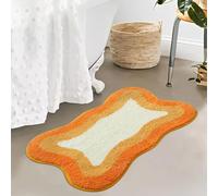 Tappeto Bagno Antiscivolo Gradiente Arancione Tappetino per Bagno-Antiscivolo Assorbente Lavabile,Ideale per Doccia,Vasca e Camera da Letto