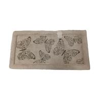 TAPPETO BAGNO CAMERA CAMERETTA BEIGE FARFALLE ANTISCIVOLO PURO COTONE cm 50x100