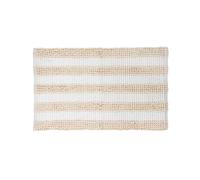 Tappeto bagno ciniglia 50x80 cm righe beige bianco