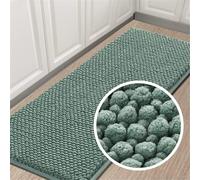 Tappeto Bagno Ciniglia Tappetino da Bagno Alta densità e Assorbente In Microfibra Shaggy Tappeto da Bagno Antiscivolo ad Asciugatura Rapida Lavabile (Aqua,150 x 50 cm)