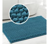 Tappeto Bagno Ciniglia Tappetino da Bagno Alta densità e Assorbente In Microfibra Shaggy Tappeto da Bagno Antiscivolo ad Asciugatura Rapida Lavabile (Turchese,50 x 80 cm)