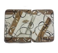 Tappeto Bagno in Ciniglia Gold Parure 4 Pezzi Sottofondo Antiscivolo