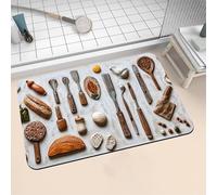 Tappeto Bagno Kitchenware Tappetino da Bagno Antiscivolo Morbido Pietra, Tappetino Doccia Assorbente ad Asciugatura Rapida, Tappeto Ingresso Interno Lavabile Facile da Pulire Bath Mat 80x150cm 16-228