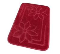 Tappeto Bagno Morbido Antiscivolo Assorbente Moderno Scendiletto Camera MOD.Moorea 6 50x80 Rosso