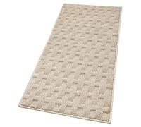 Tappeto Bagno Morbido Assorbente Antiscivolo 3D Intrecciato Scendiletto Lavabile 45x75 Cm Beige