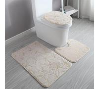 Tappeto Bagno Nero Oro Set 3 Pezzi Antiscivolo Lavabile Assorbente Tappetini Bag