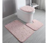 Tappeto Bagno Nero Oro Set 3 Pezzi Antiscivolo Lavabile Assorbente Tappetini Bag