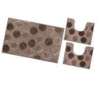 Tappeto Bagno Parure Set 3 Pezzi Assorbente Soffice Antiscivolo Moderno Lavabile