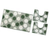 emmevi Tappeto Bagno Parure Set 3 Pezzi Moderno Soffice Antiscivolo Lavabile MOD.iOS Set 3 Pezzi Verde