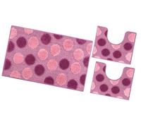 Tappeto Bagno Parure Set 3 Pezzi Assorbente Soffice Antiscivolo Moderno Lavabile