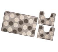 Tappeto Bagno Parure Set 3 Pezzi Assorbente Soffice Antiscivolo Moderno Lavabile